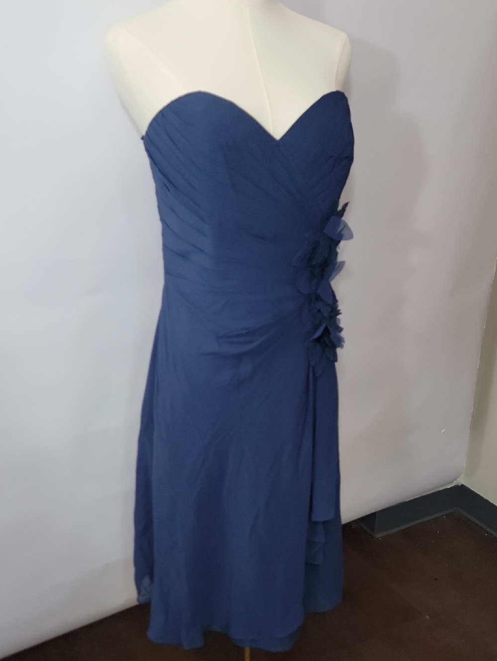 Allure Bridals Strapless Navy Blue Sweetheart Cocktail Dress